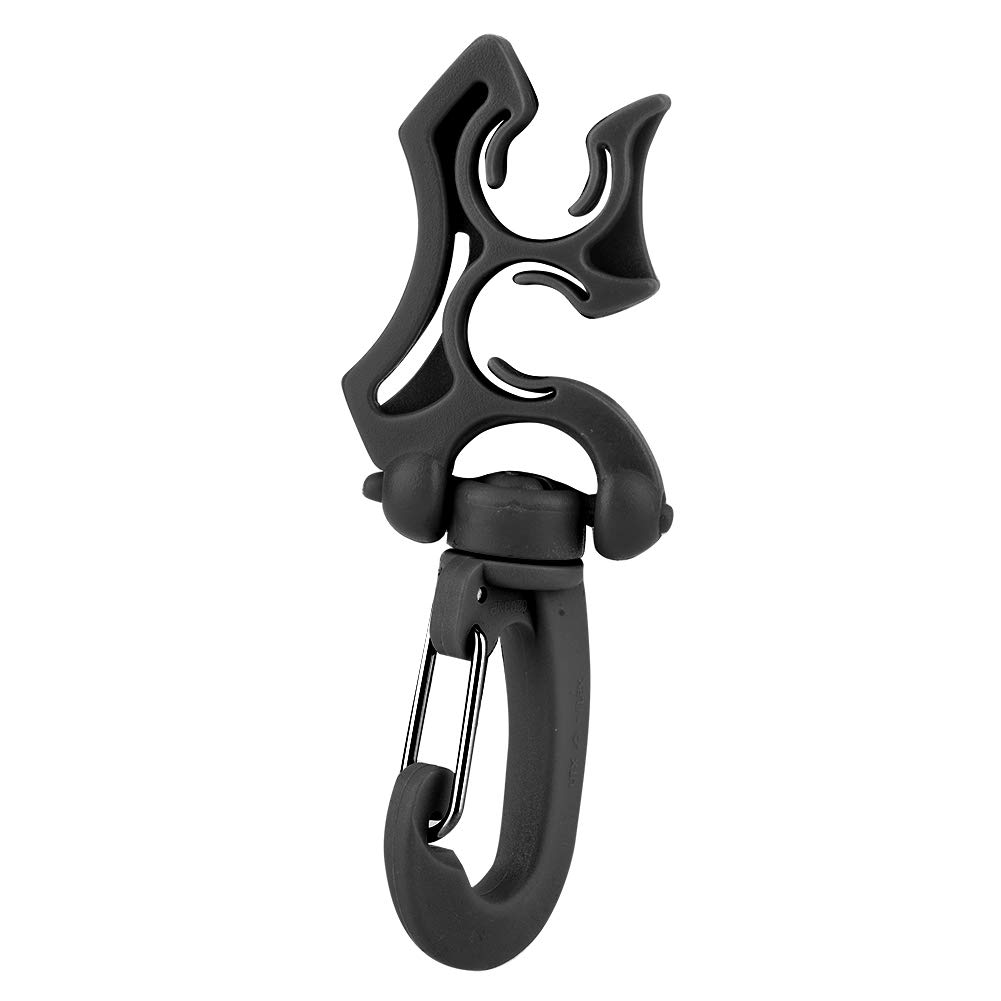 Tbest Clip Porta Tubo Per Attrezzatura Subacquea – Supporto Per Flessibili Bassapressione – Moschettone Girevole Per BCD – Verde - 2