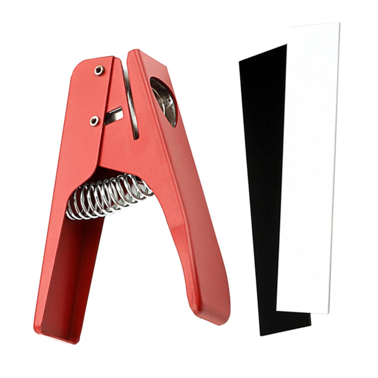 YARNOW Strumento per Creare Plettri Chitarra Personalizzati in Metallo Rosso, Cutter Professionale per Modellare e Perforare Plettri Acustici Precisione