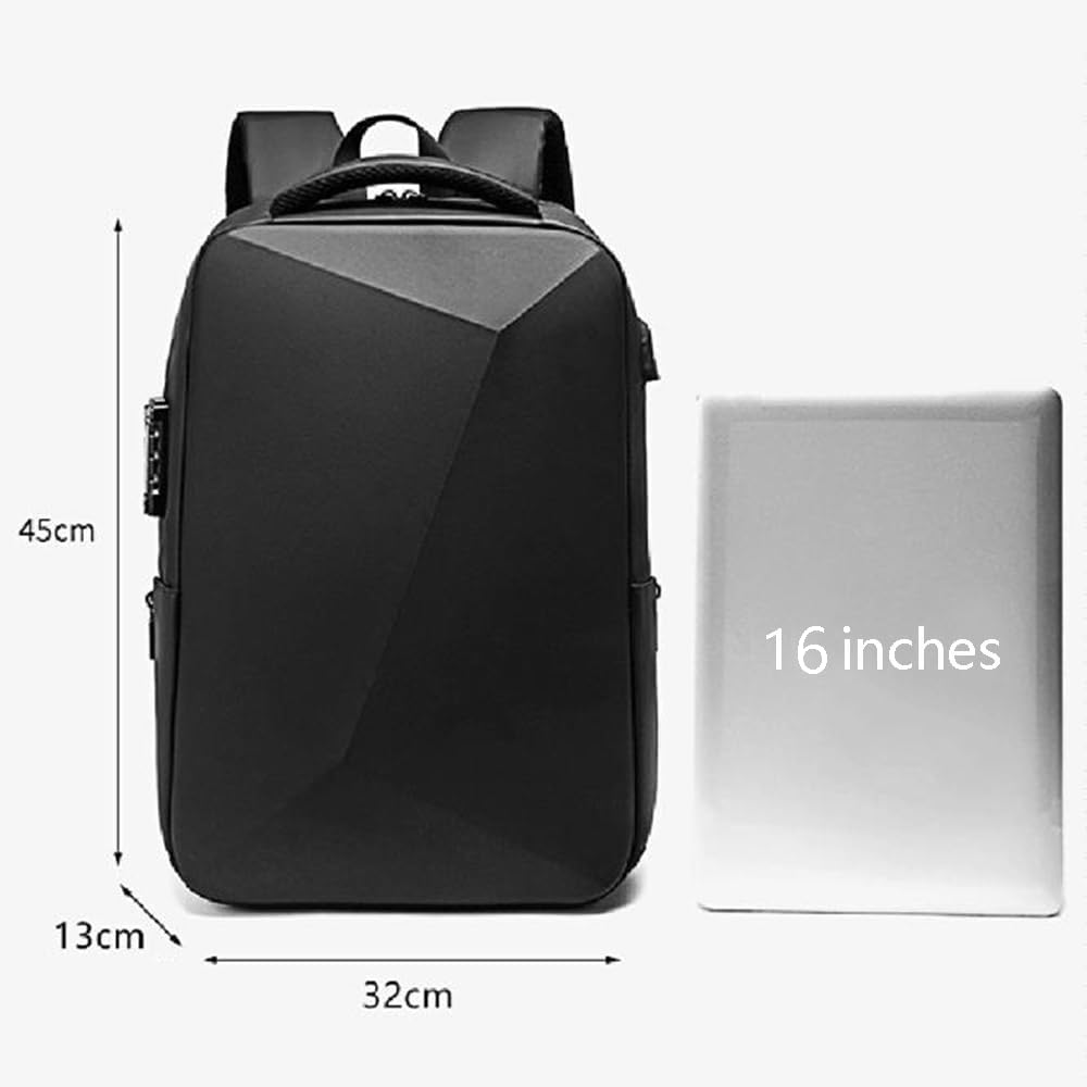 XINYASEE Sac à dos ordinateur 15,6" antivol serrure étanche business noir | Sac à dos antivol pour ordinateur portable，Port de chargement USB, étanche, 15,6 pouces, homme, voyage, travail, études