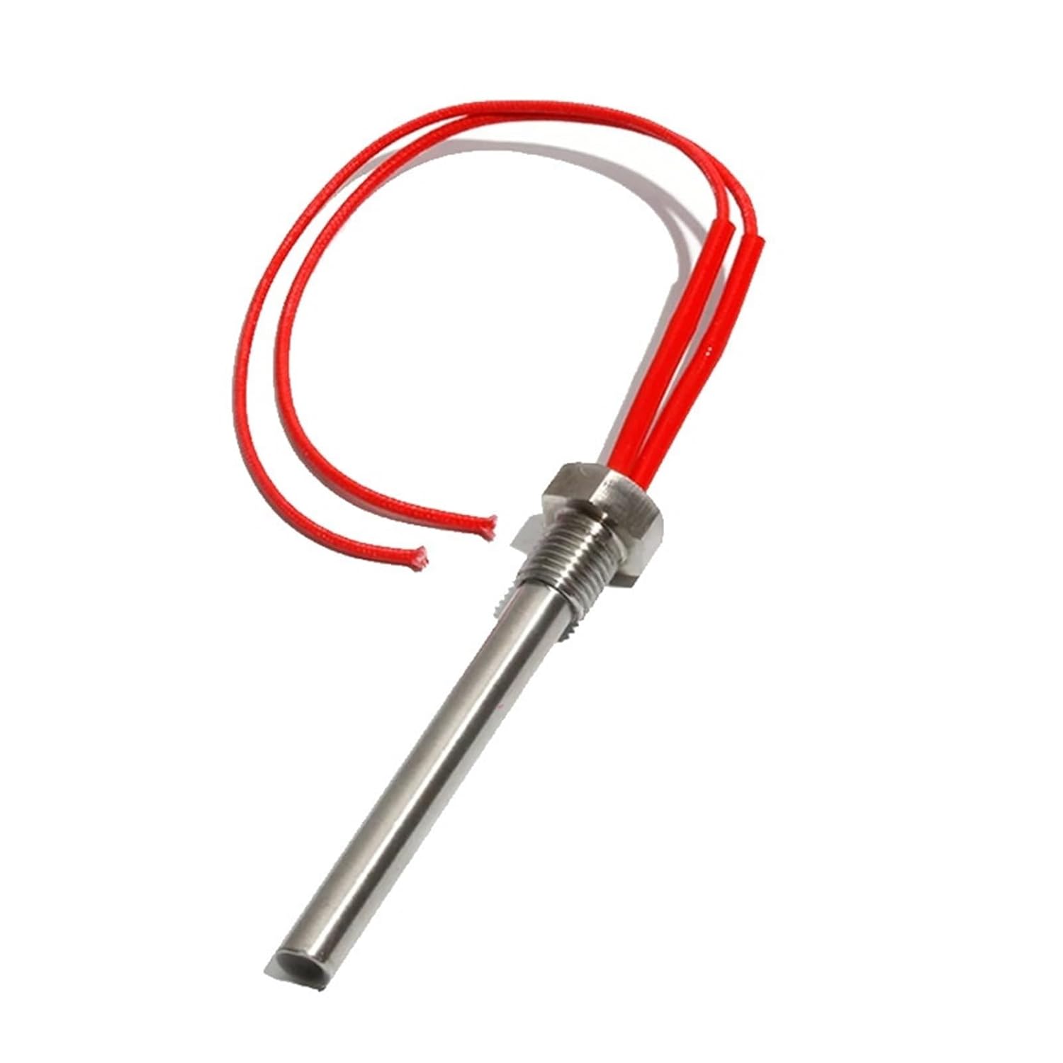 12V 50W 24V 200W Electric Cartridge Heating Element M10 M12 M14 M16 Thread Heater Rod Resistance 100MM Length 1Pcs(White,24V 200W)