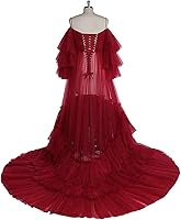 Vista 4 de BEIRTY Vestido de maternidad con volantes de tul