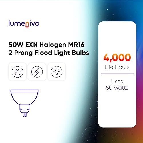 Miniatura 6 de lumenivo EXN Bombilla halógena MR16 50 W 2 clavijas de luz de inundación para interiores Focos halógenos, paisaje, fibra óptica - Base GU5.3 de 2