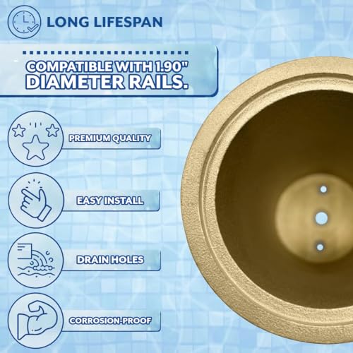 Poolzilla 1-Pack 6" Anchor for Pool Basketball Hoop Volleyball Net Heavy Duty 1.90" (OD) Single Post Includes Cap/Lid and Bonding Screw - Thumbnail 6