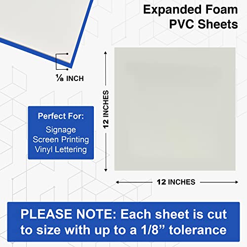 Duco USA-Made Expanded PVC Sheet 1/8" Thick - 2 Pack of 12 x 12" Matte White Closed Cell Foam Board - Lightweight Rigid 3mm PVC Plastic Sheet for Crafts, Signage, Displays, DIY Projects, Modeling - Image 2
