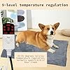 SKIKHN Tappetino Riscaldante per Cani e Gatti, 45x70CM Tappetino Riscaldante per Animali Domestici, Tappetini Riscaldanti per Cani Gatti, TappetoRiscaldante Cane, 9 Livelli di Temperatura, Antimorso