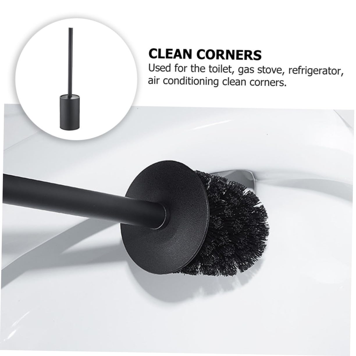 UKCOCO Cepillo de Limpieza para Inodoro y Soporte Escobilla de Baño Cierre Hermético para Limpiar el Inodoro Material de Calidad Color Negro