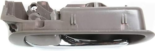 Miniatura 6 de Para Toyota Camry 2002 03 04 05 2006 Manija de puerta interior delantera o trasera, lado del conductor Bisel marrón con palanca cromada | Con botón