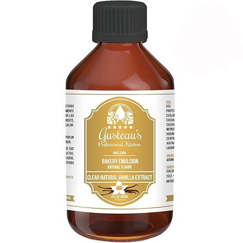 Gusteau's - Emulsión transparente con sabor a vainilla, 4 onzas líquidas (3.4fl oz) (vainilla)