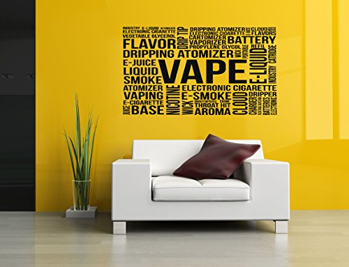 Wall Vinyl Sticker Decal Vaporizer Vape Collage Word Phrase Quote Pen Store Shop
