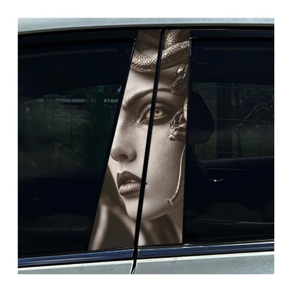 Autocollants colonne centrale de voiture Medusa anti-rayures et imperméables x2