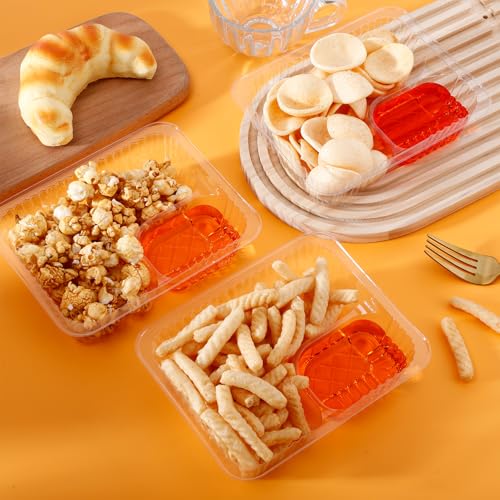 Tczecoo 50 Stück Nacho Tabletts 340 ml, 2 Fächer Nacho-Boot, Wiederverwendbar Snackschalen mit Dip Fach, Servierschalen für Snacks, Käse, Soßen, Party, 16,5 x 13 cm
