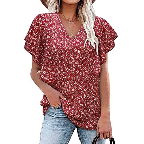 Roupas femininas de margarida floral decote V profundo elastano xale envoltório manga fada boho roup