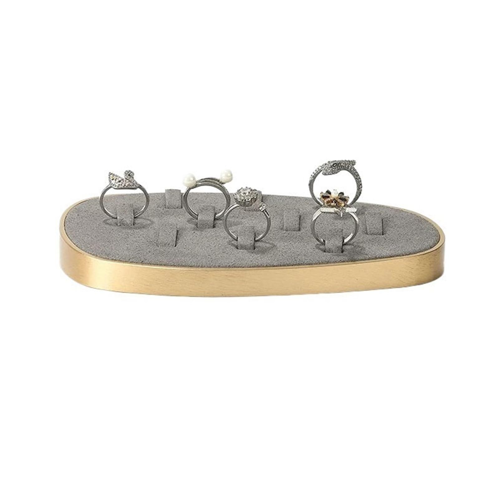 WANGHAI-666 Jewelry Rack Ring Organizer Tray Microfiber Metal Jewelry Countertop Display Holder
