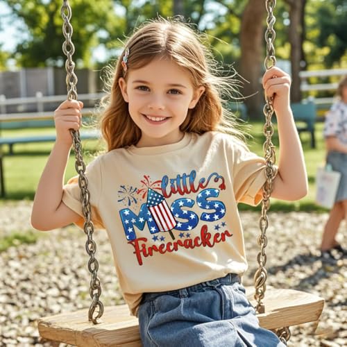 Boys Girls 4th of July Shirts American Flag Tees Kids Patriotic Independence Day Memorial Day Tops 2-7 Years3