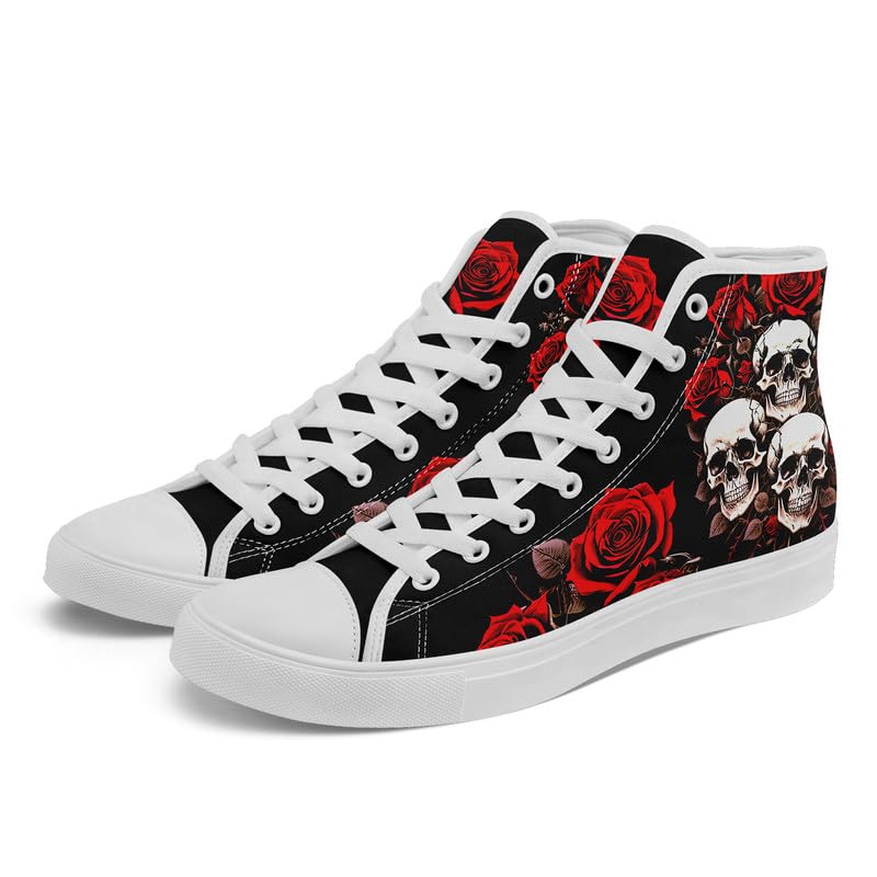 Skull High Tops Canvas Shoes for Men Women Classic Lace Up Gothic Fashion Sneaker Street Casual Canvas Sneakers2