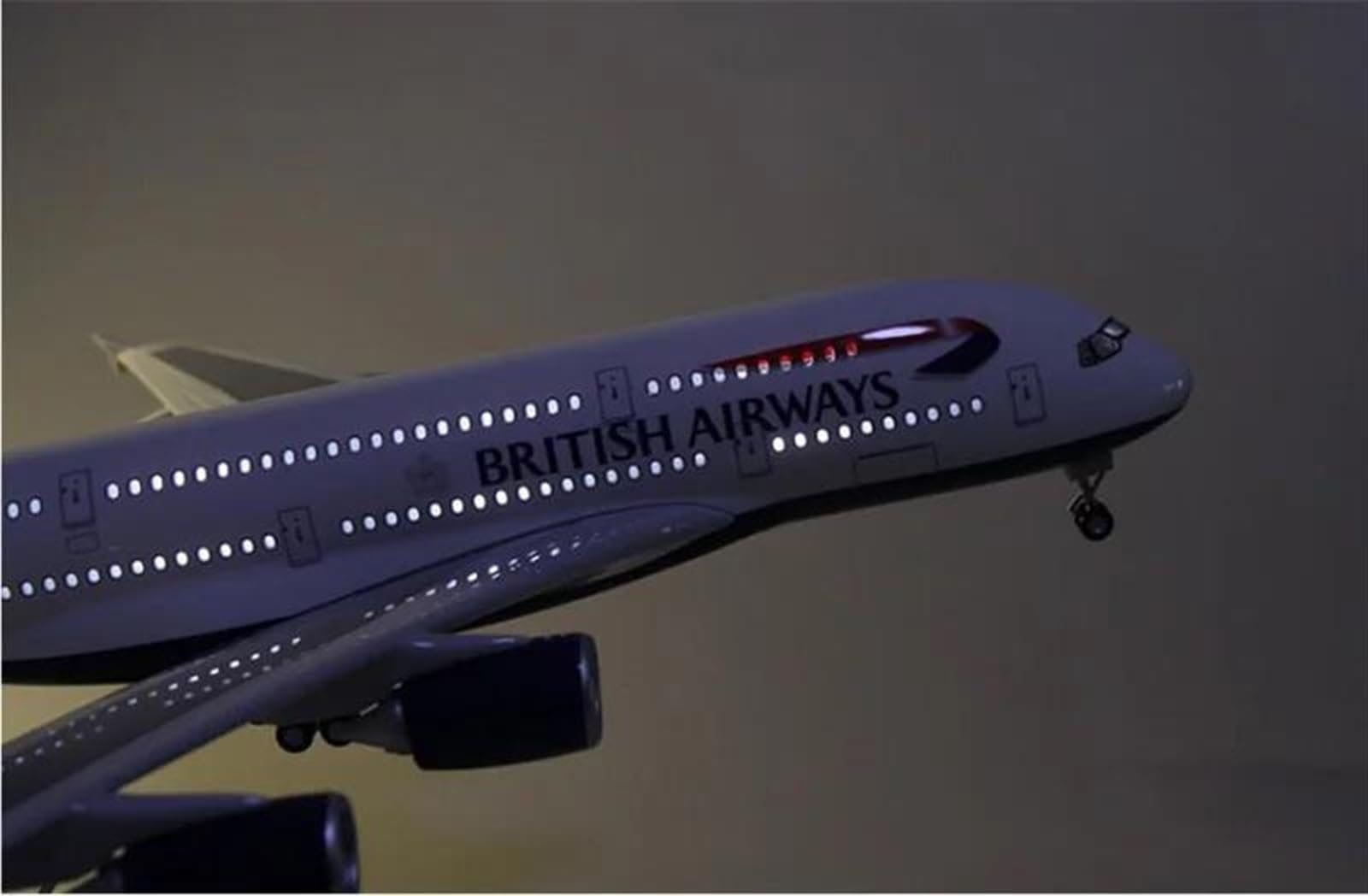 Modellini in scala Aerei Modello In Resina Pressofusa Per L'A380 British Airways Con Luci E Ruote, Display Statico Per Aereo In Scala 1 160, Regalo(No light)