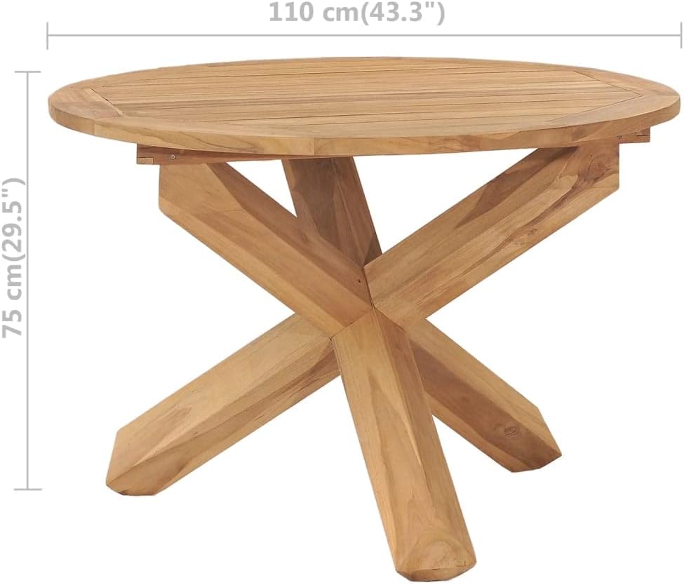 vidaXL Patio Dining Table 43.3"x29.5" Solid Teak Wood
