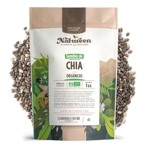 Semillas de Chia Orgánico 1 kg - Salvia hispanica - Proteínas, Omega 3, Fibras
