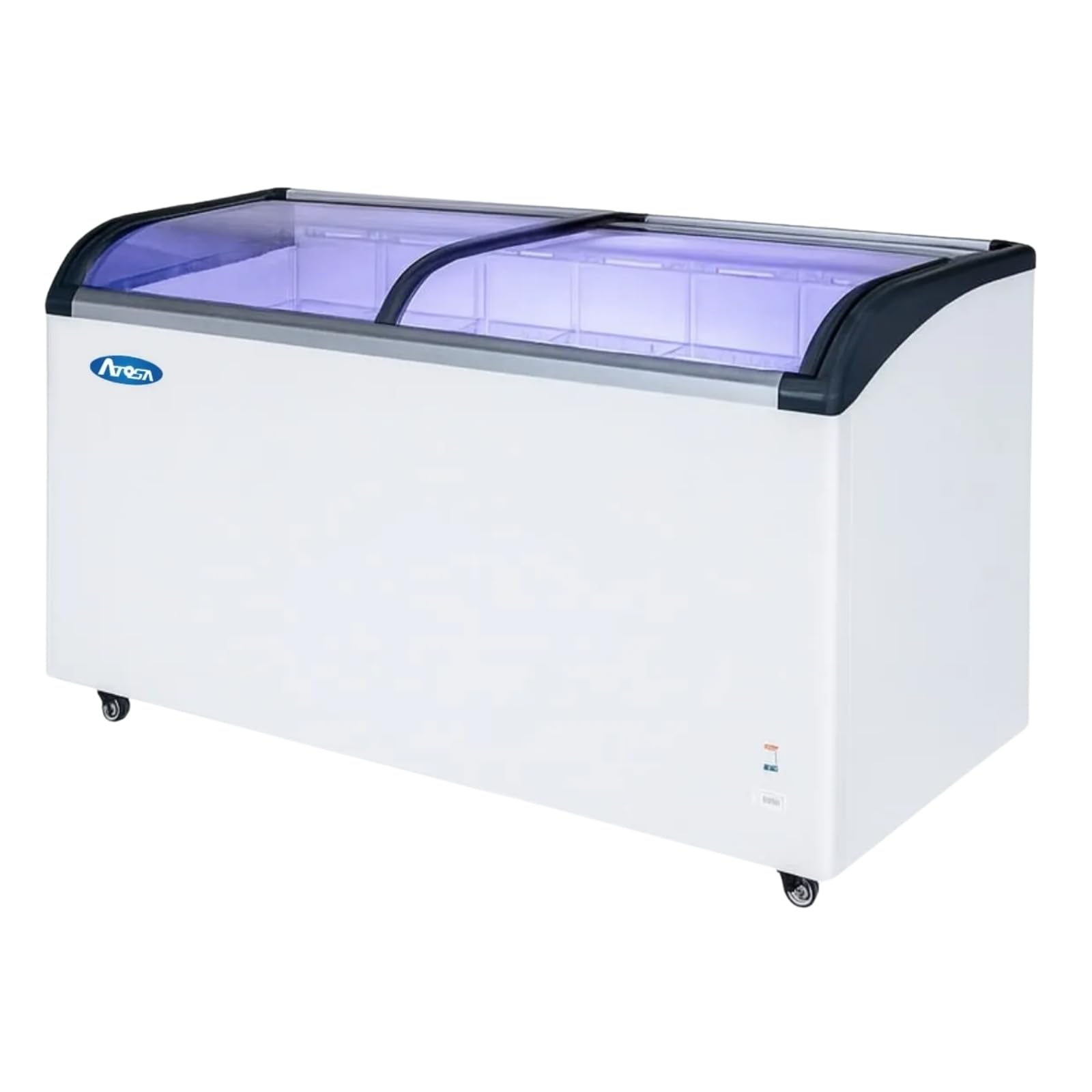 Commercial Angle Curved Glass Top Chest Freezers on Fridge.com