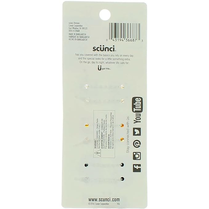 Scunci No-Slip Grip Mini Octopus Jaw Clips 6 Count (Pack of 2) miniatura 2
