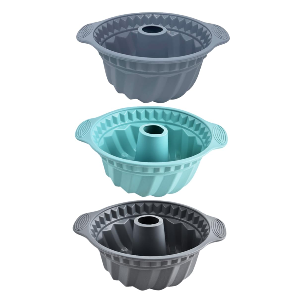 Alipis Set 3 Stampo in Silicone per Dolci, Tortiera Chiffon Antiscivolo e Resistente, Forma Rotonda Bordo Svasato, Grande capacità, per Pasticceria Casalinga