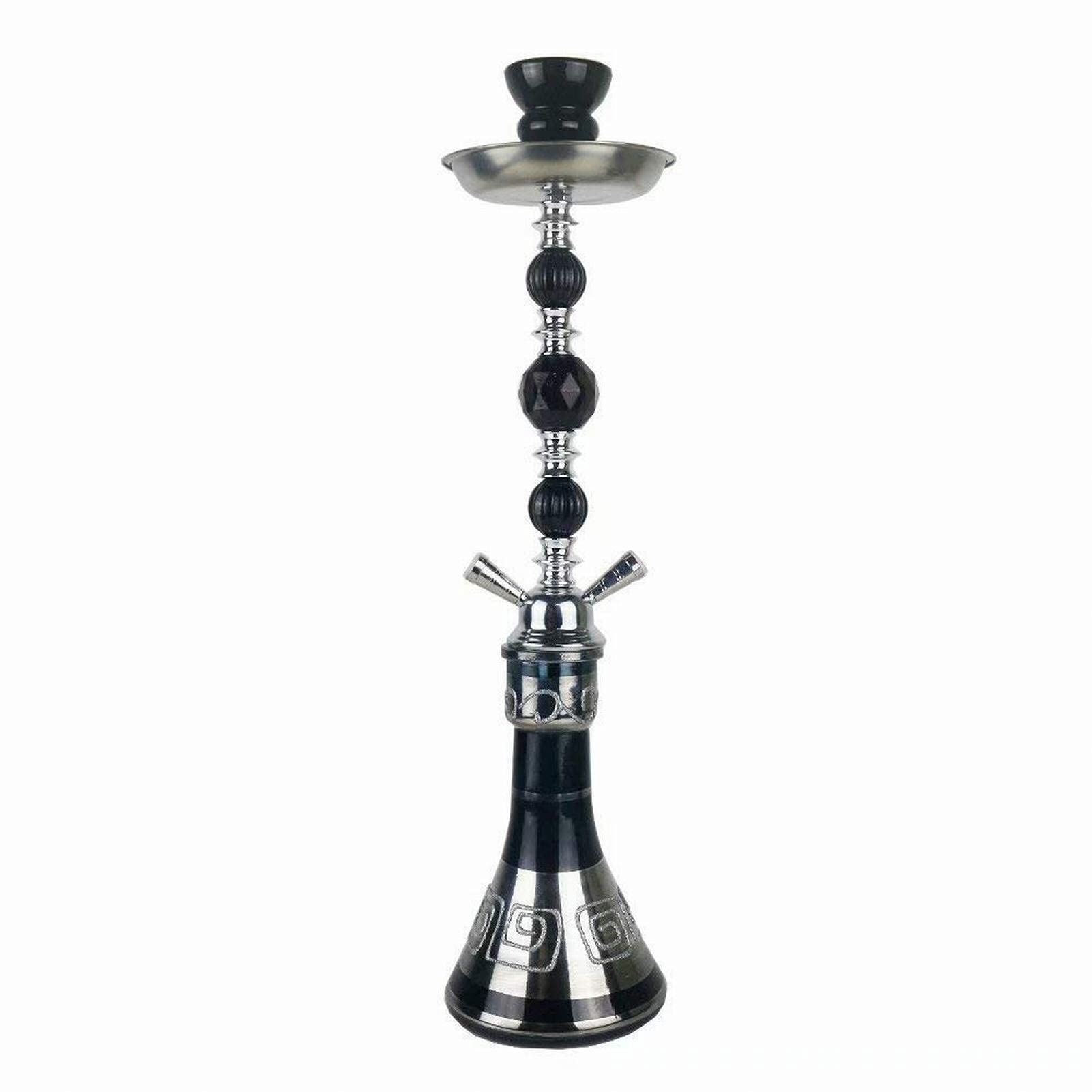 Shisha Set 2 Mangueras Hookah De Vidrio Con Manguera De Cachimba De Silicona Lavable Pantalla De Cuenco De Cachimba De Arcilla Soporte De Carbón Elegante Pinzas Para A
