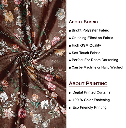 Image of Ultimate Trends 270 GSM Premium Room Darkening Curtains with Tie Back and Diamond Eyelets Set of 2 Panels (8 L x 4 W Feet, Coffee)