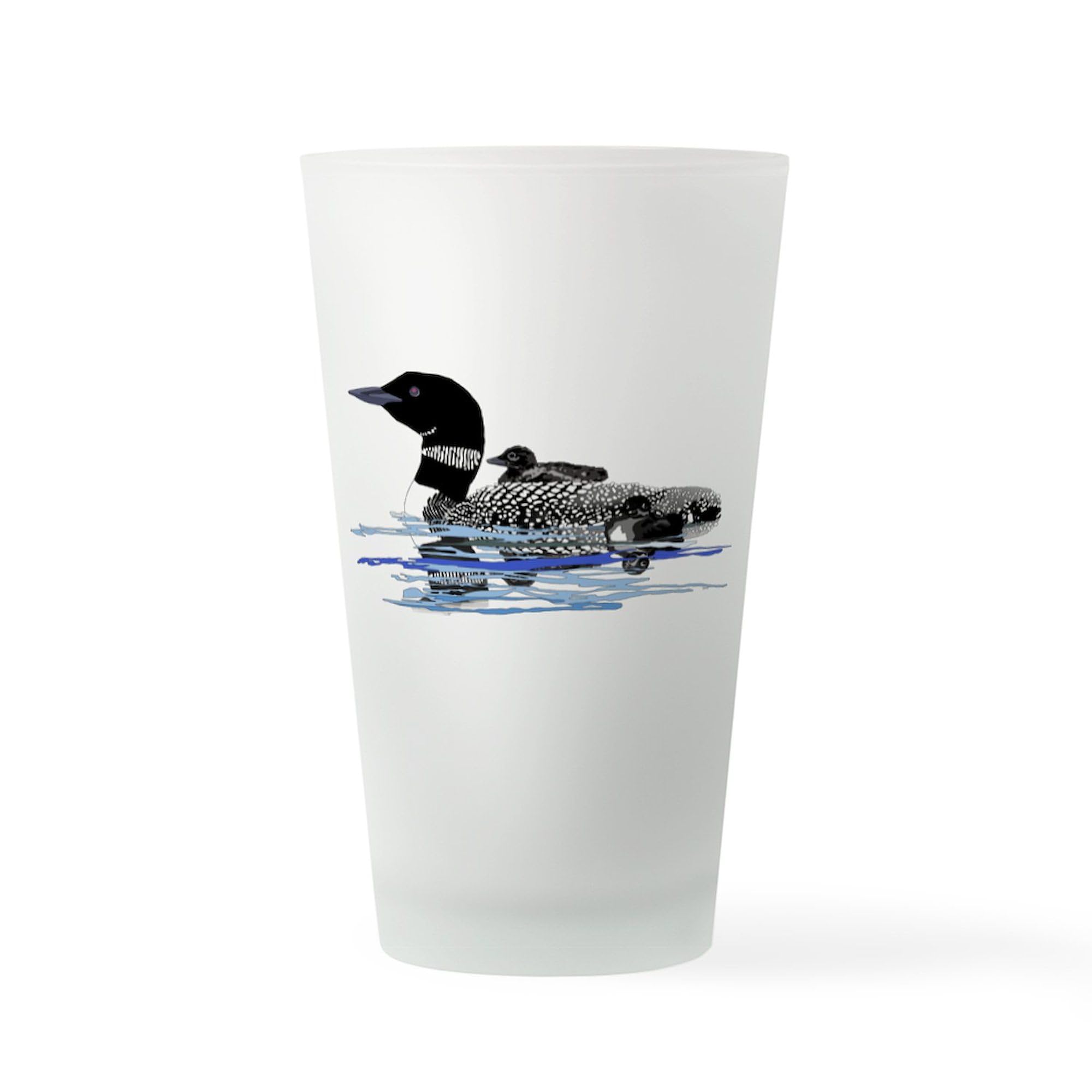 CafePress Loon With Babies Pint Glass, 16 oz. Drinking Glass