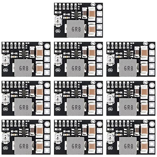 DROK DC 12V to 5V Buck Converter, 10pcs Mini Voltage Regulator Board DC 4.5-20V 12V 9V Step Down to 1-16V 5V Reducer 3A Fixed Adjustable Volt Output Transformer Power Supply Stabilizer Module4