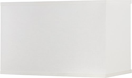 Aspen Creative 36010, pantalla rectangular contemporánea de arañatela de lino blanco, (8+16 pulgadas), parte superior x (8+16 pulgadas), parte