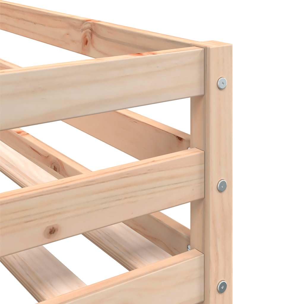 vidaXL Litera con Cortinas Madera Maciza de Pino Rosa 90x190 cm