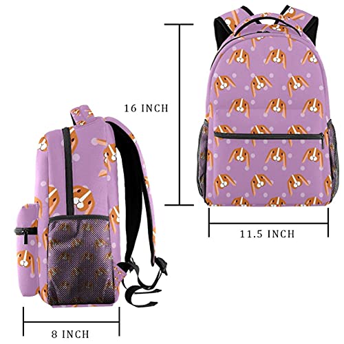 Sac à dos d'écolier orange à pois style décontracté et multicolore