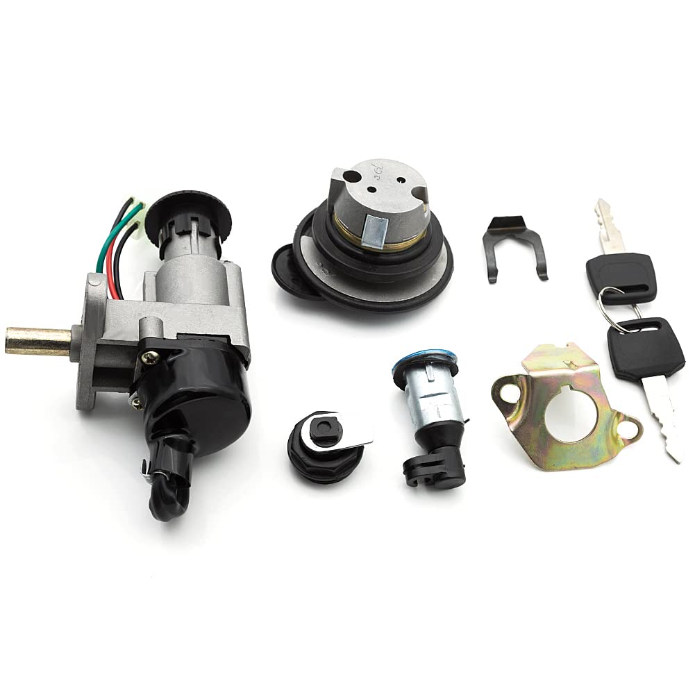 Motorcycle Electrical Ignition Switch Fuel Gas Cap Cover Seat Key Lock Set for Scooter GY6 50cc 150cc