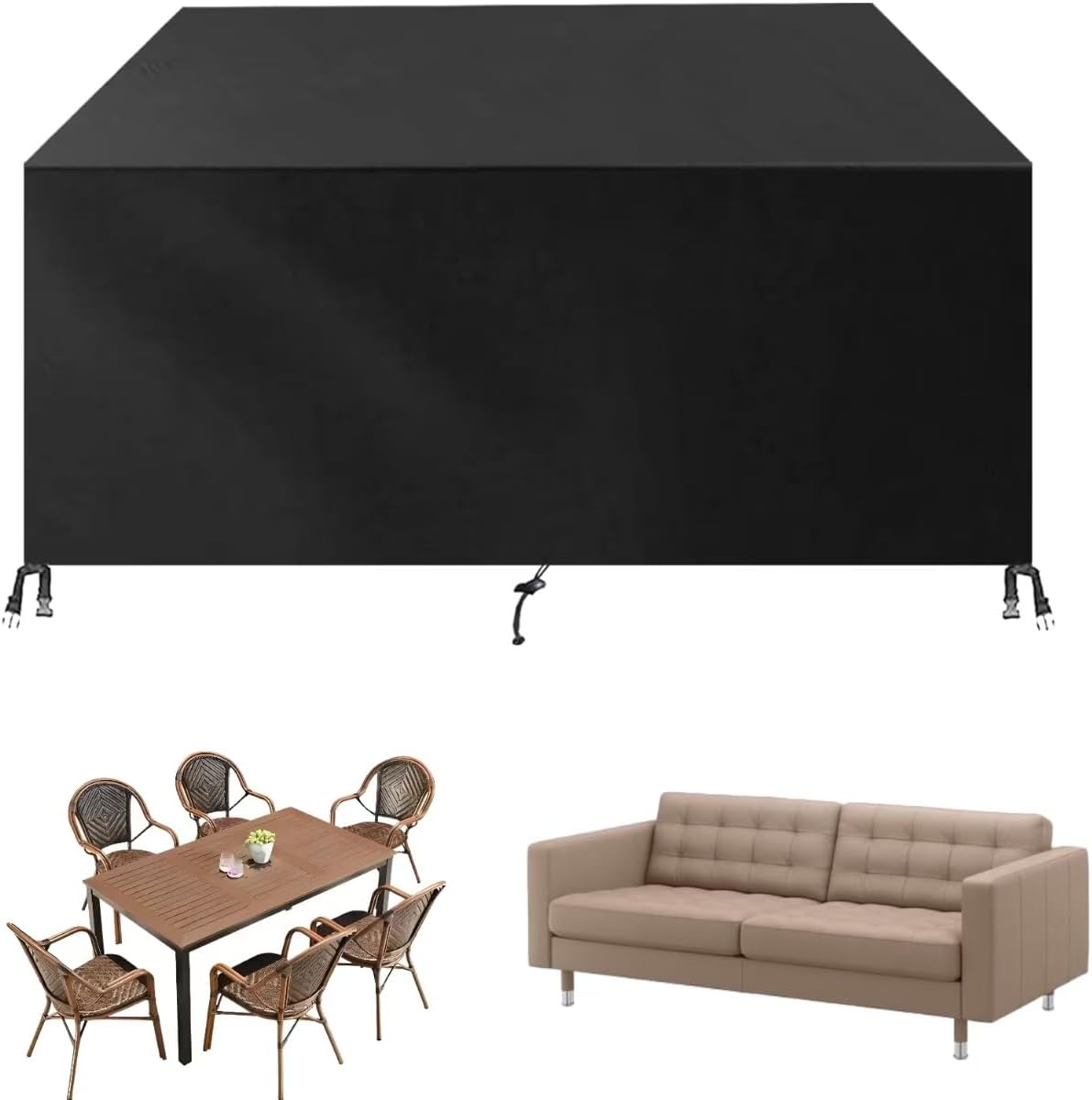 Outdoor Furniture Covers Waterproof 93x63x24inch/LxWxH/235x160x60cm Patio Furniture Set Outdoor Furniture Set Outdoor Tables, Chairs, and Sofa Set Heavy Duty Rain, Dust, and Snow Protection