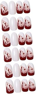 Abaodam 96 Peças Remendo De Unhas Decoração De Natal Adesivos De Unhas Para Arte De Unhas Lugar Roupas De Meninas Adesivos De Unhas Para Unhas Falsas Vermelhas Vampiro Unhas Postiças Arte