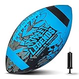 Street Legends Youth Football, Graffiti Printed Composite Leather Size 8 Football- Includes Pump, Made for Training, Practicing, & Recreational Play (Blue)