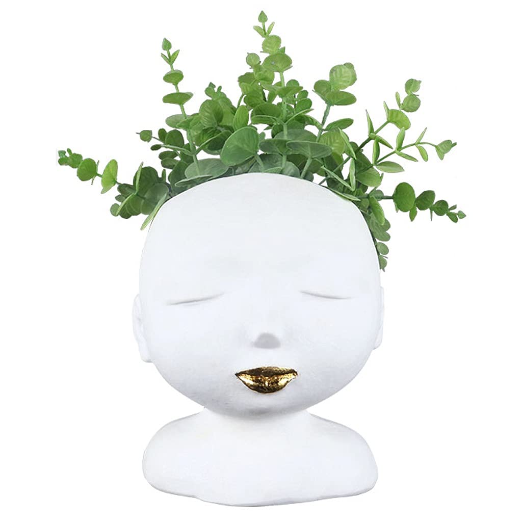 Wazon na kwiaty kreatywny ludzki avatar twarz wazon biała kompozycja kwiatowa pojemnik suchy wazon do hotelu stolik kawowy do salonu dekoracja ganku Home Decor