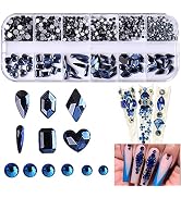RODAKY 3D Rhinestones for Nails Design 810Pcs Nail Art Rhinestone Beads Flatback Gems for Nail Mu...