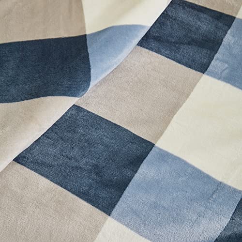 Gracelife Sherpa Throw Blanket 60”X80”, Plaid Warm Cozy Throw Blankets For Sofa, Couch, Bed, Reversible Throws Fluffy Plush Flannel Fleece Blankets And Throws For Adults Women Men, Gray-Soft Blue #TOP4