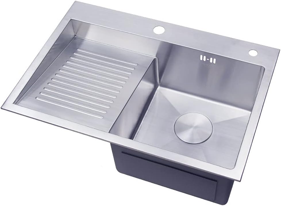 Bar Sinks Handmade 304 Stainless Steel Drop-in Installation Balcony Laundry Sink with Washboard Workstation Ledge Bar Sinks