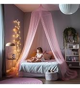 Ciel De Lit Fille Princesse Violet Avec Étoiles Phosphorescentes - Baldaquin Lit Magique Pour Enfants, Hauteur 230cm