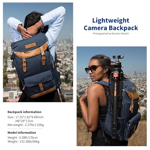K&F CONCEPT Mochila para Cámara Profesional, Bolsa para Fotografía Impermeable, Mochila para Fotográfica Multifuncional Compartimento de Gran Capacidad para Portátil DSLR de 15,6 Pulgadas - imagen 2