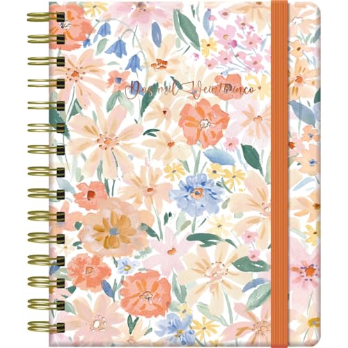 Dohe, 2025 Diary, Week View, A5 (15 x 21 cm), 12 Months January to December, Double Ring Closure, Stickers