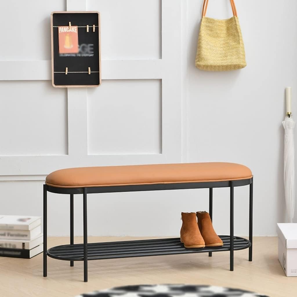 Free Standing Shoe Racks Shoe Closet Metal Shoe Rack Bench, Shoe Desk Rack, Shoe Exit Bench, Organizer with 2 Tier Storage Organizer, Perfect for Entrance Hallway (Color : B) (A)