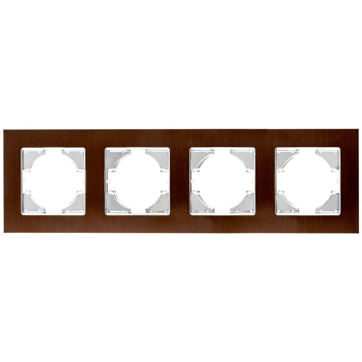 Plaque 4 éléments alu marron horizontal pour regrouper vos interrupteurs - 3