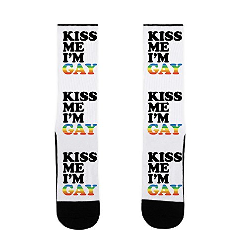 LookHUMAN Kiss Me I m Gay US Size 7-13 Socks