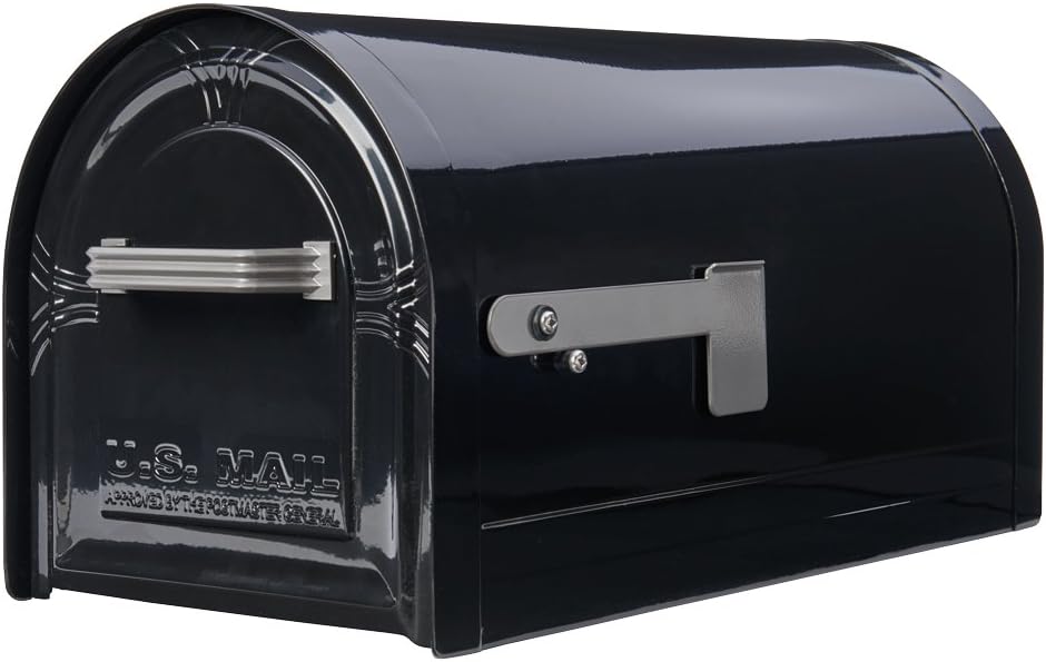Gibraltar Wyngate Large Capacity Galvanized Steel Black, Locking Post-Mount Mailbox, WM16KB01