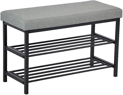 玄関ベンチ シューズラック 収納ベンチ 玄関椅子 玄関収納 3段 幅70cm 座面クッション 靴収納 靴入れ 腰掛け ベンチ 玄関スツール 収納スツール エントランスベンチ 靴棚 (グレー)