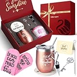 Wine Tumbler Gift Set For Women - Fun Birthday Gifts for Her, Wife, Friend Female, Mom, Grandma, Sister - Ideal Gift for Christmas, Mothers Day, Valentines Day - Thank You Gifts