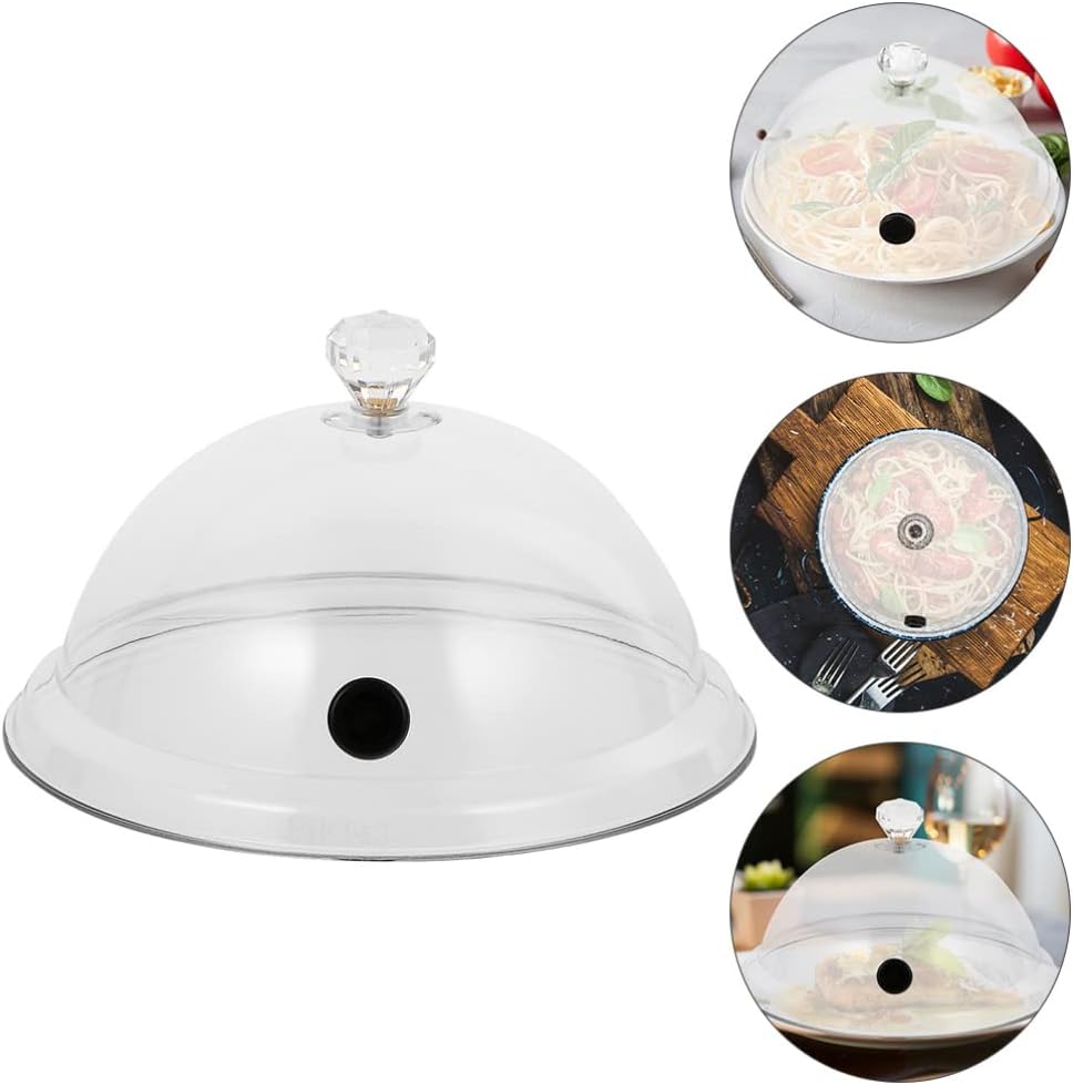 2Pcs Cloche Dome Cover Infuser Cloche Bell Jar Glass Glass Cake Bread Display Cover for Infuser Smoker 16X16X10CM